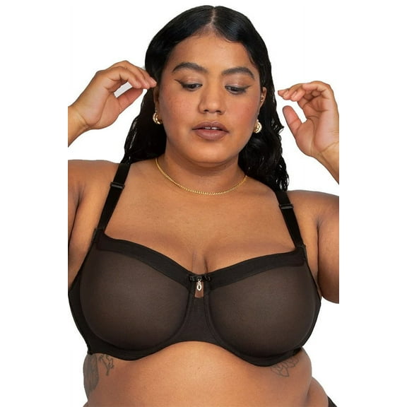 Curvy Couture Sheer Mesh Unlined Balconette 1611