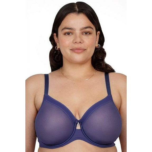 Curvy Couture Sheer Mesh Unlined Bra 1311