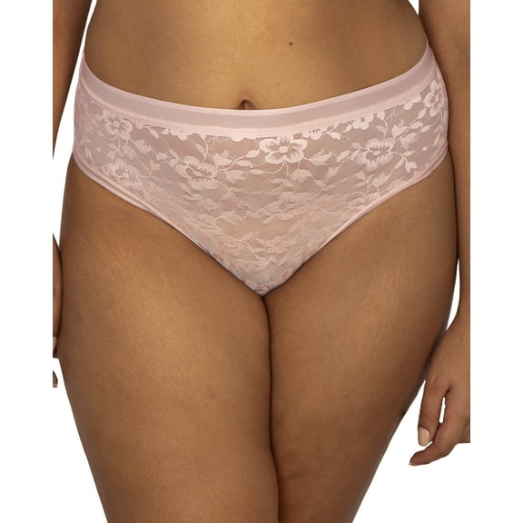 Curvy Couture No Show Lace High Cut Brief Panty