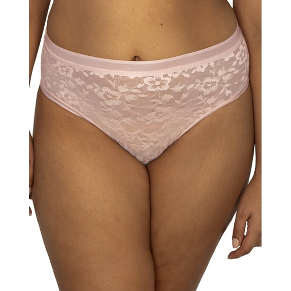 Curvy Couture No Show Lace High Cut Brief Panty