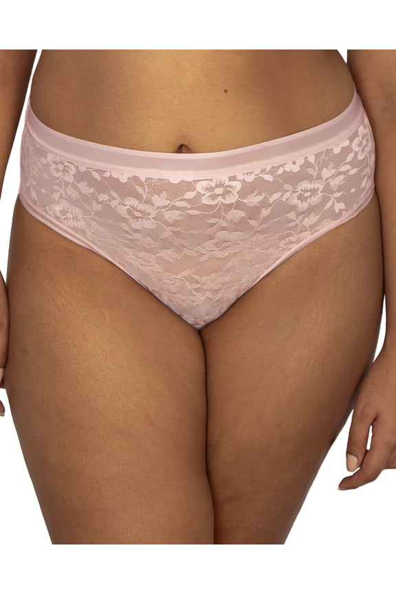 Women's Plus Size No-Show Lace High Cut Brief Panty
