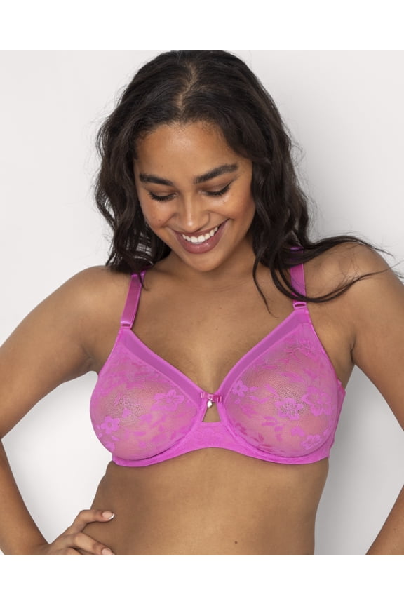 Women's Plus Size No-Show Lace Unlined Underwire Bra