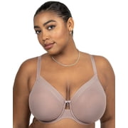 Curvy Couture Women's Plus Size Sheer Mesh Full Coverage Unlined Underwire Bra