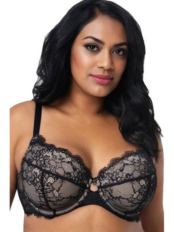 Women's Plus Size Eternal Eyelash Lace T-Shirt Bra, Black, 44H