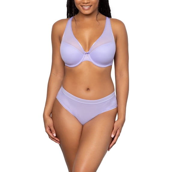 Curvy Couture Womens Sheer Mesh T-Shirt Bra Style-1310