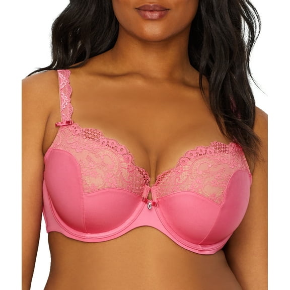 Curvy Couture Womens Tulip Lace Bra Style-1017