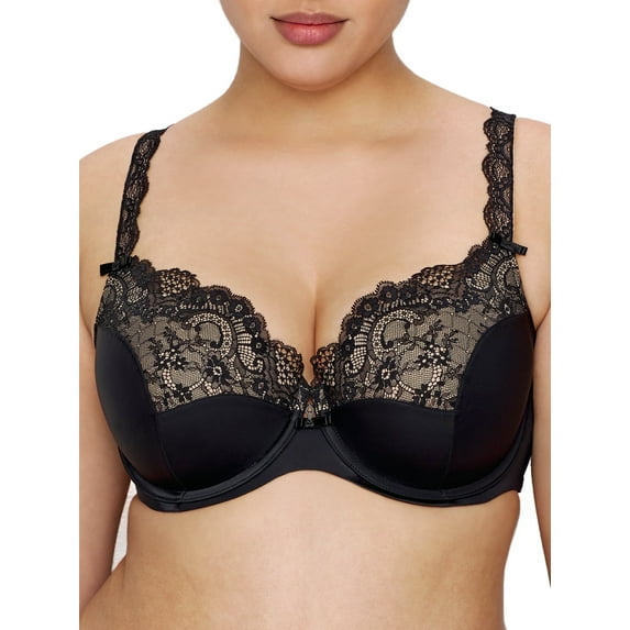 Curvy Couture Womens Tulip Lace Bra Style-1017