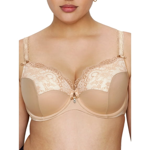 Curvy Couture Womens Tulip Lace Bra Style-1017