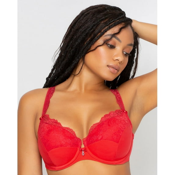 Curvy Couture Womens Tulip Lace Bra Style-1017