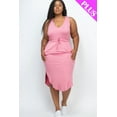 thumbnail image 1 of Curvy Drawstring Sleeveless Midi Dress, 1 of 9