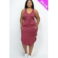 thumbnail image 1 of Curvy Drawstring Sleeveless Midi Dress, 1 of 9