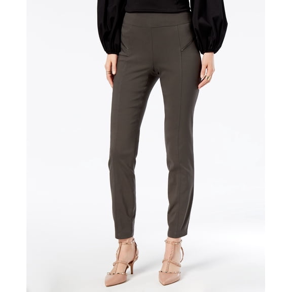 Curvy Fit Skinny Moto Pants Olive 6