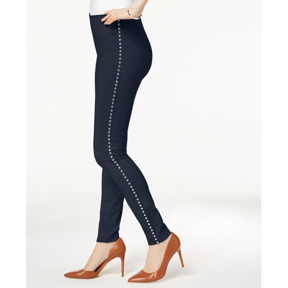 Curvy Fit Studded Pull On Skinny Pants Deep Twilight 2