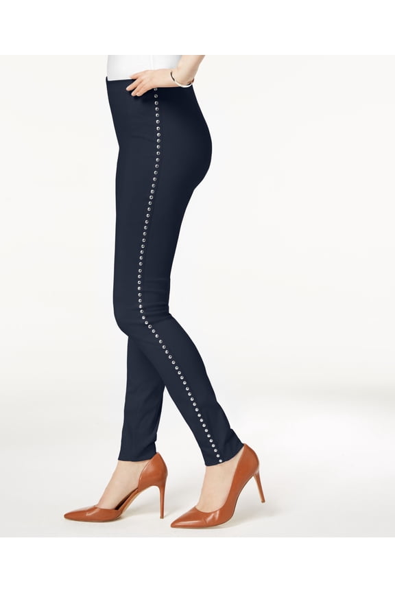 Curvy Fit Studded Pull On Skinny Pants Deep Twilight 2