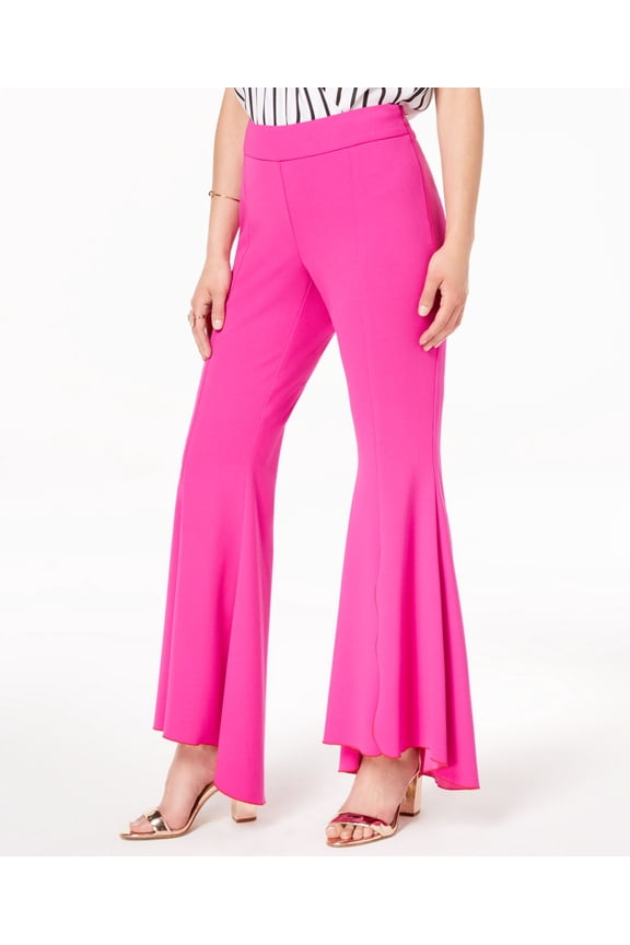 Curvy Flared High Low Pants Magenta Flame 6