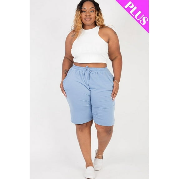Curvy French Terry Bermuda Shorts