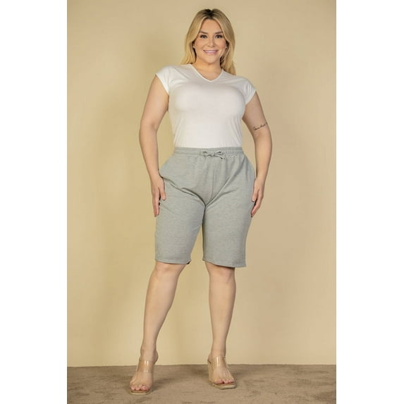 Curvy French Terry Bermuda Shorts