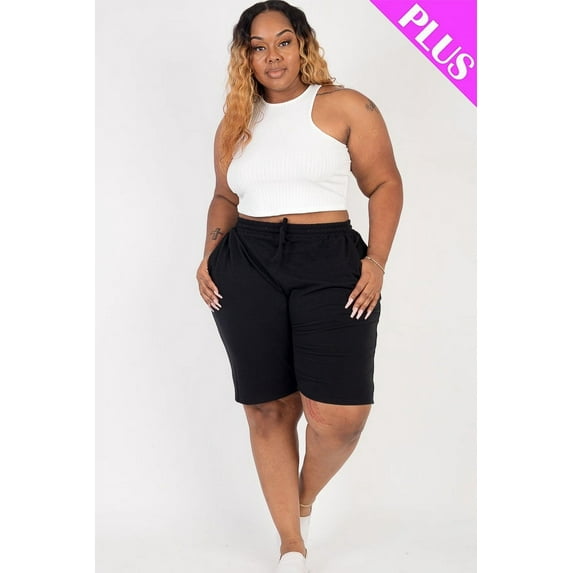 Curvy French Terry Bermuda Shorts