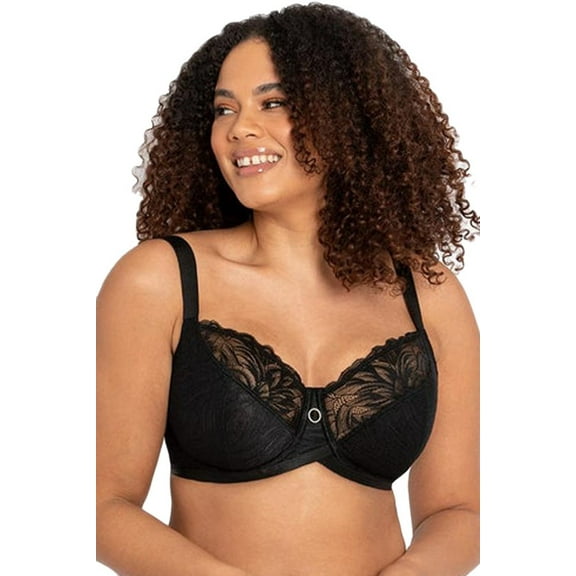 Curvy Kate BLACK Lace Daze Wirefree Bralette, US 36J, UK 36GG