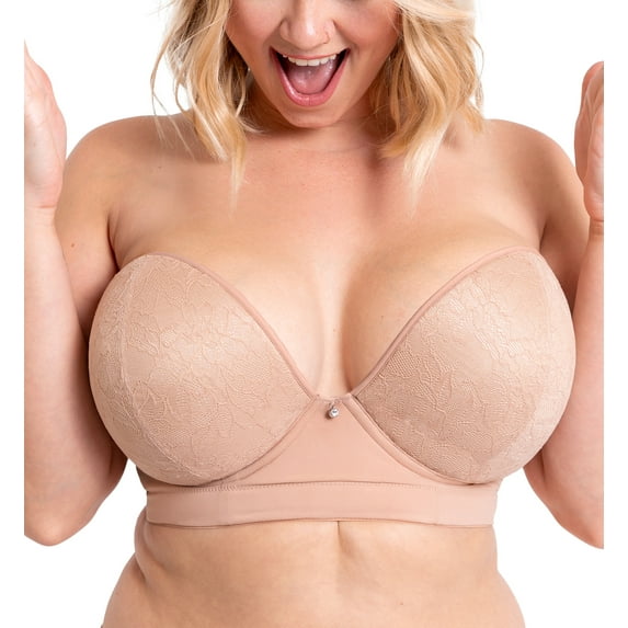 Curvy Kate Hey Girls SuperPlunge Strapless Bra (CK071108),34G,Latte