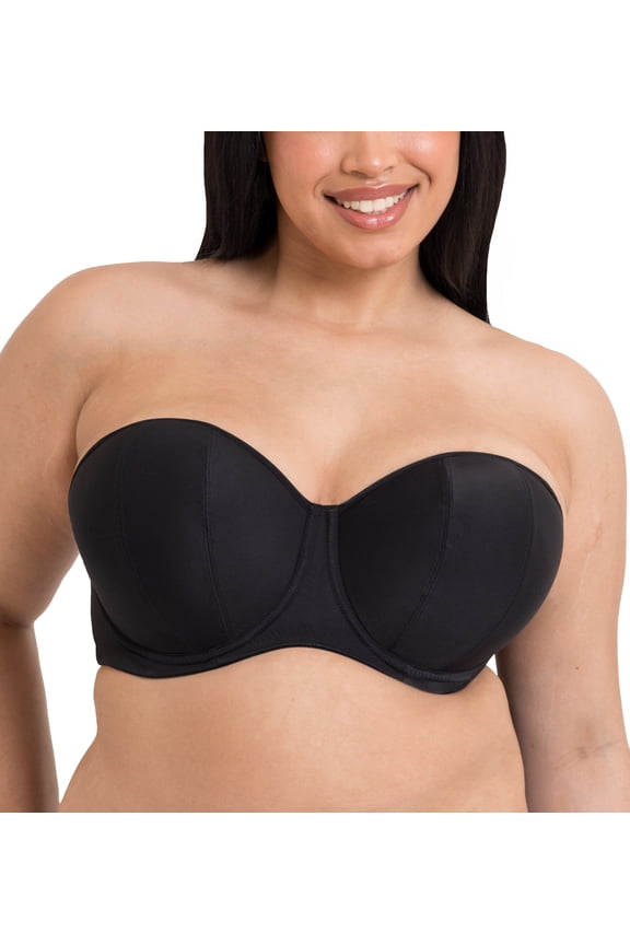 Luxe Strapless Bra 34HH, Jet Black - CK2601