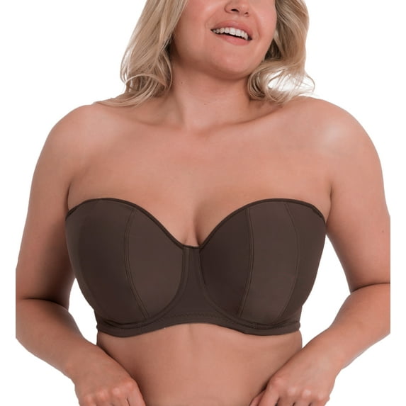 Curvy Kate Luxe Multiway Strapless Underwire Bra (CK2601),34J,Cocoa