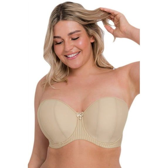 Curvy Kate Luxe Multiway Strapless Underwire Bra (CK2601),38FF,Biscotti