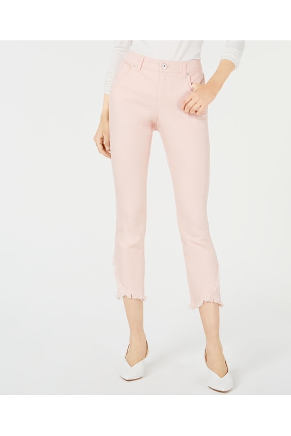 Curvy Tulip Hem Skinny Ankle Jeans New Pale Blush 12