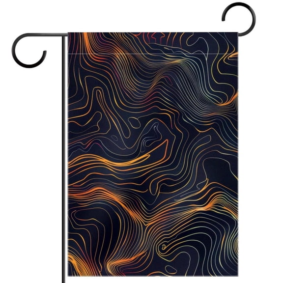 Curvy Wavy Lines Pattern Double Sided Garden Flag Decorative Weather Resistant Yard Flag, Large DIY Vertical Flag for Farmhouse Patio Lawn, 28x40 Inch