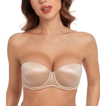 Curyon Women Thick Padded Push Up Strapless Bra Underwire Convertible,34D