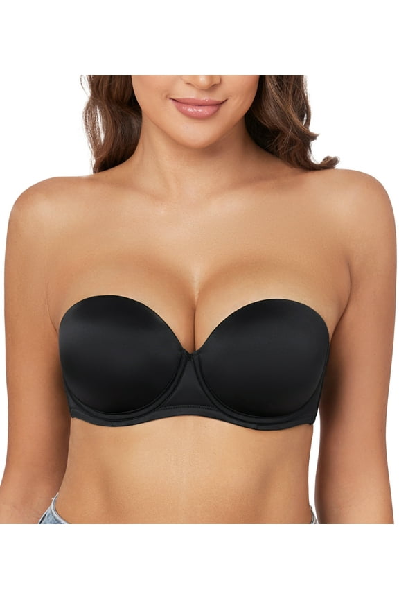 Women's Thick Padded Push Up Strapless Bra Underwire Convertible,40A