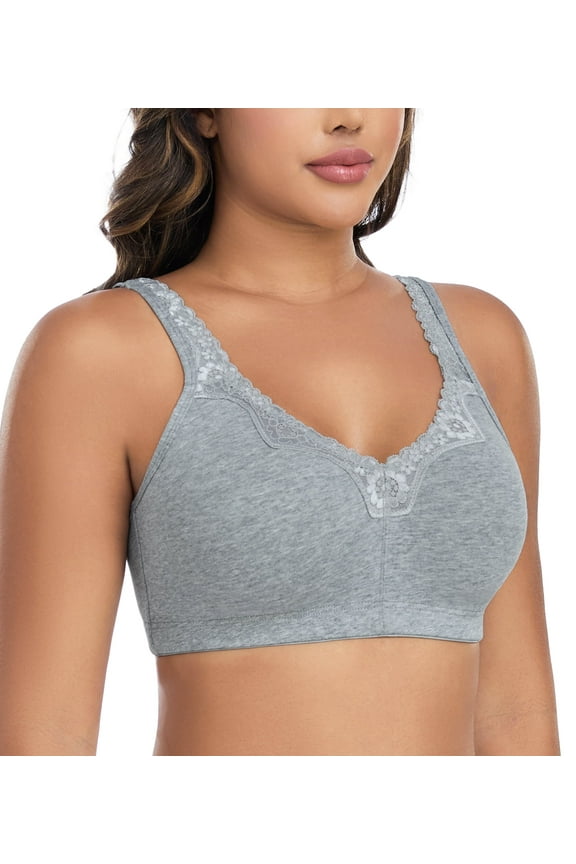 Women's Comfort Cotton Wireless Lift Non Padded Plus Size Bras,36DDD