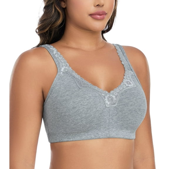 Curyon Women's Comfort Cotton Wireless Lift Non Padded Plus Size Bras,40B