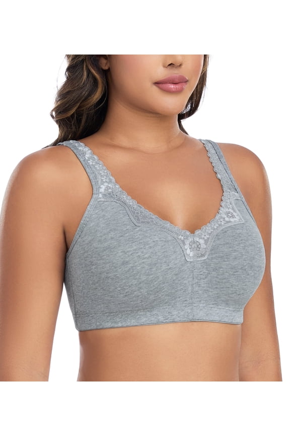 Women's Comfort Cotton Wireless Lift Non Padded Plus Size Bras,40B