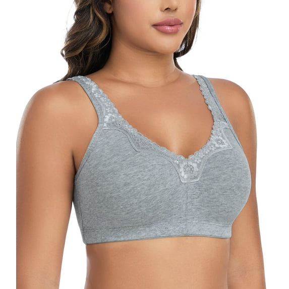 Curyon Women's Comfort Cotton Wireless Lift Non Padded Plus Size Bras,46DDD