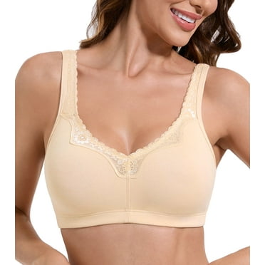 Curyon Women's Comfort Cotton Wireless Lift Non Padded Plus Size Bras,48C