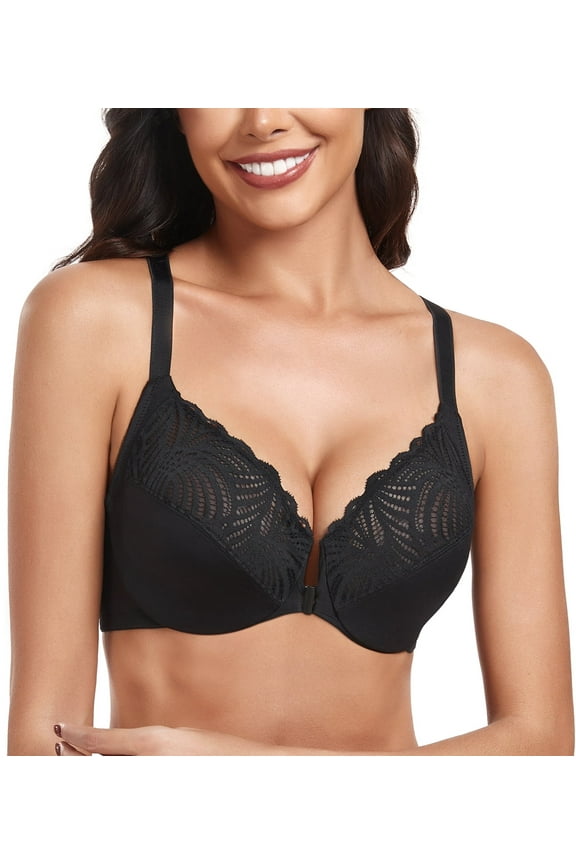 Racerback Front Close Bra Women's Underwire Unpadded Plus Size Bras,40DDD