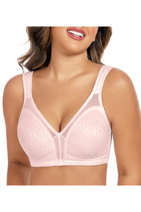 Women's Minimizer Bra Comfort Non Padded Wireless Full Figure Plus Size Bras,38DD