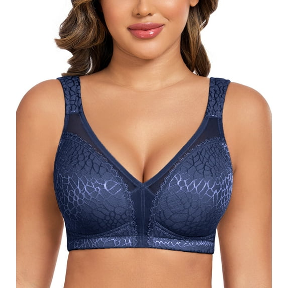 Curyon Women's Minimizer Bra Comfort Non Padded Wireless Full Figure Plus Size Bras,48G