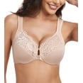 thumbnail image 1 of Curyon Womens Front Closure Underwire U-Back Unpadded Wide Strap Plus Size Bra,42D, 1 of 5