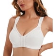 thumbnail image 1 of Curyon Womens Front Closure Wireless Unpadded Back Support Posture Plus Size Bra,38B, 1 of 7