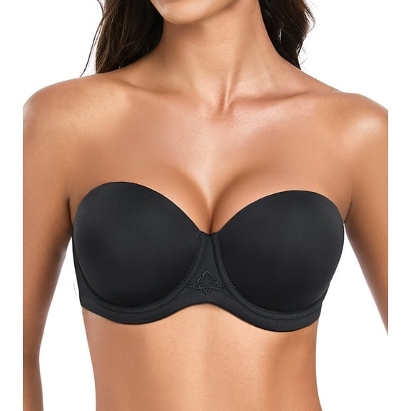 Curyon Women's Strapless Bras Plus Size Underwire Full Figure Convertible Bra,36DDD