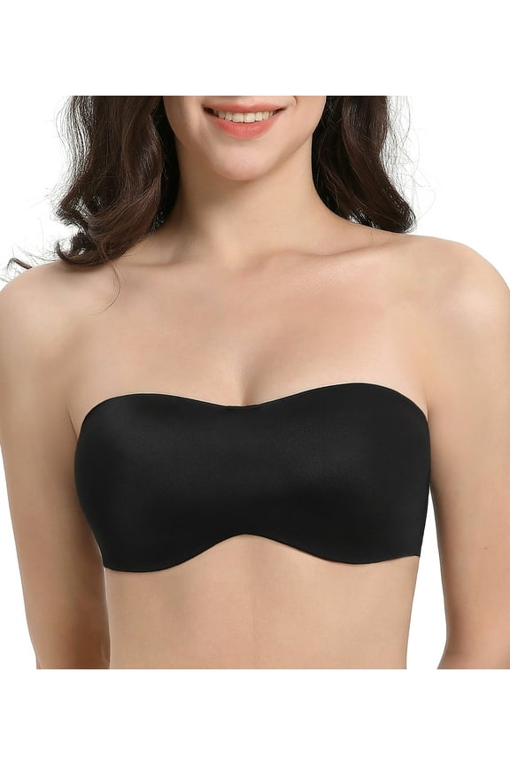 Women's Strapless Bras Underwire Anti Slip Minimizer Bra,38D