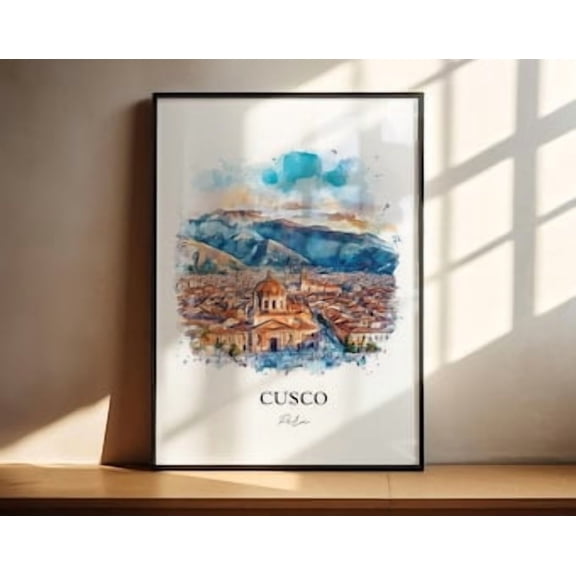 Cusco Peru Cityscape Travel Wall Art Poster, Poster Home Decor, Poster Only