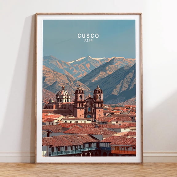 Cusco Peru Historic Mountain City Wall Art, Unframed Paper Print Size 8x12