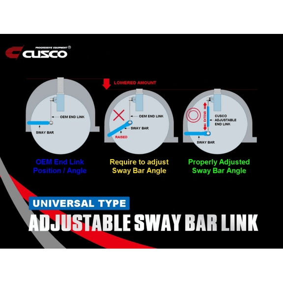 Cusco Universal Adjustable Front Sway Bar End Link Set(305mm-335mm)