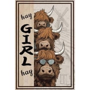 Cusde Hay Girl Hay Cow Sign Vintage Cow Decor Funny Cow Pictures Wall Decor Metal Tin Sign For Farm Kitchen Garage Cow Lovers Gifts 8x12 Inch