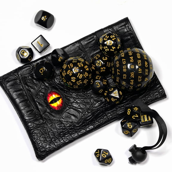 Cusdie 15 Pieces Complete DND Dice Set D3-D100 D&D Dice Set, Polyhedral RPG Dice for Dungeons and Dragons, RPG, MTG Table Games