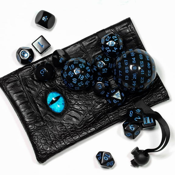 Cusdie 15 Pieces Complete DND Dice Set D3-D100 D&D Dice Set, Polyhedral RPG Dice for Dungeons and Dragons, RPG, MTG Table Games