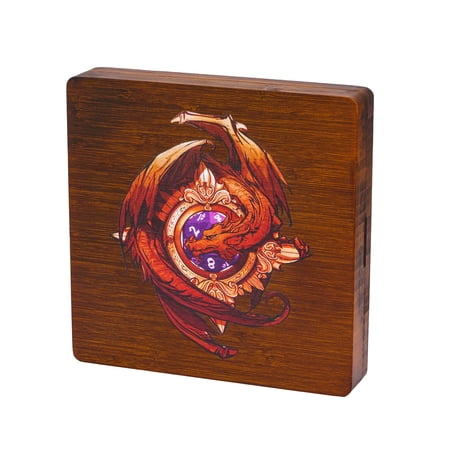 Cusdie 2 in 1 Bamboo Dice Chest Dice Box Dice Tray Dice Holder Dice Case Dice Collection for Table Games MTG RPG